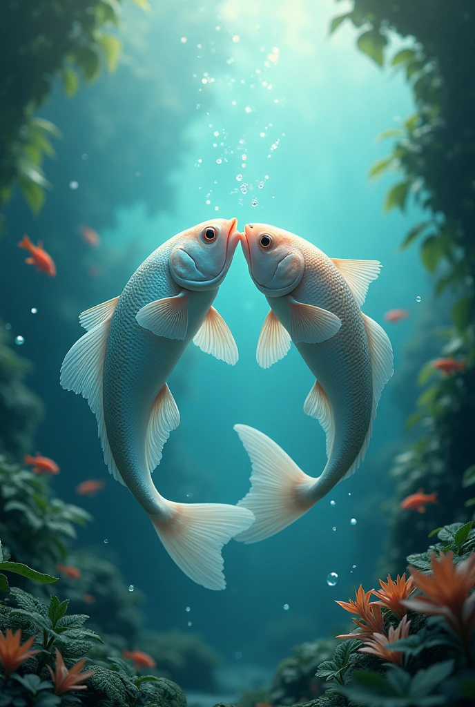 Oxygen cycle kiss fish, wild nature.