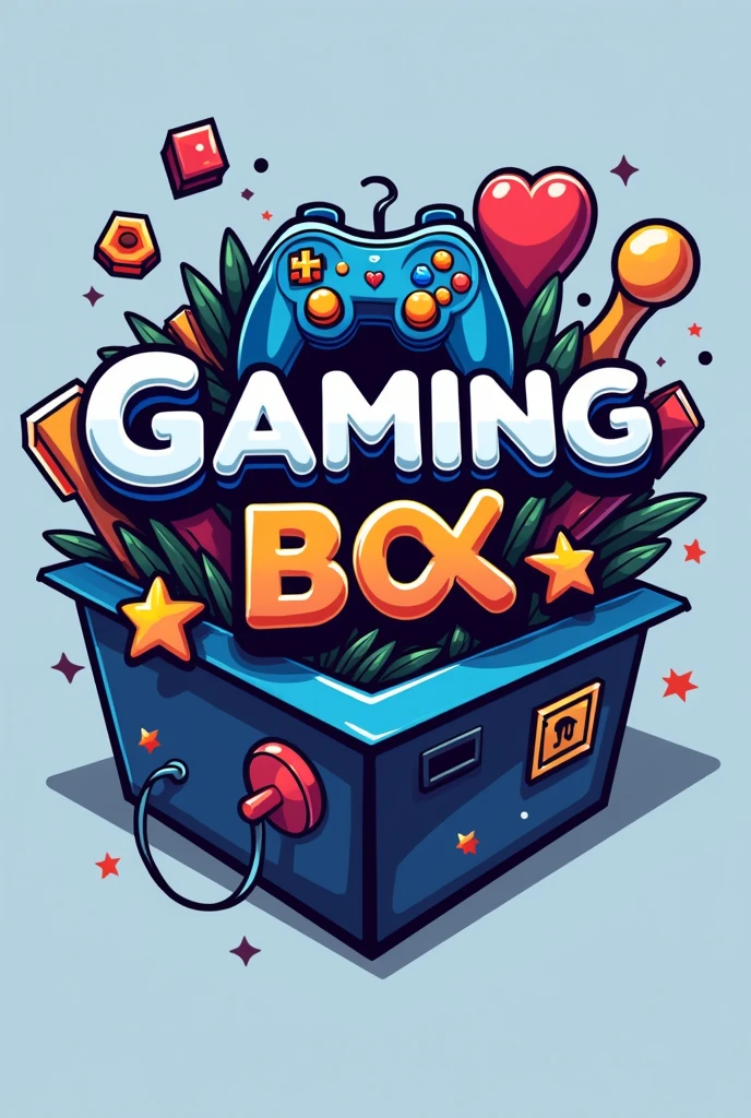 create a logo with the name Gaming Box Include video game controller icons, joysticks or other gaming-related elements Combine these icons with the name to clearly convey the gaming focus Consider adding a chat or social media icon to reinforce the idea of community