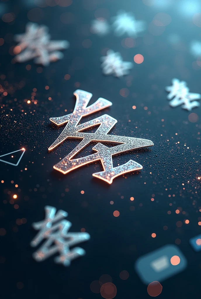 Chinese and Japanese kanji characters combined on a social network screen 