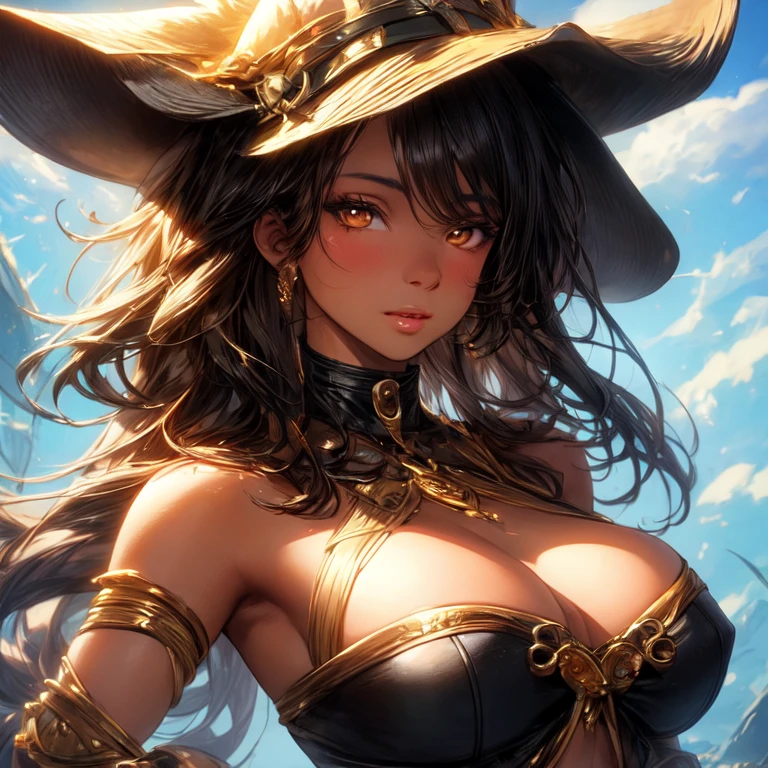 Beautiful werewolf girl with long golden hair and brown eyes and big breasts, uhd, textured skin, super detail, high details, high quality,