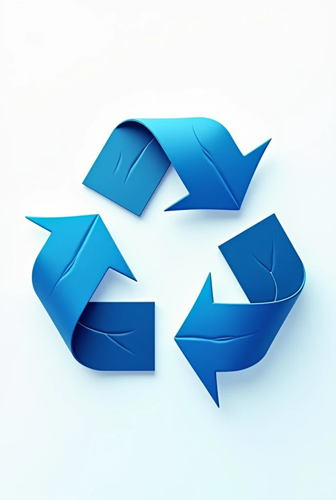 recycling logo with blue leaves
