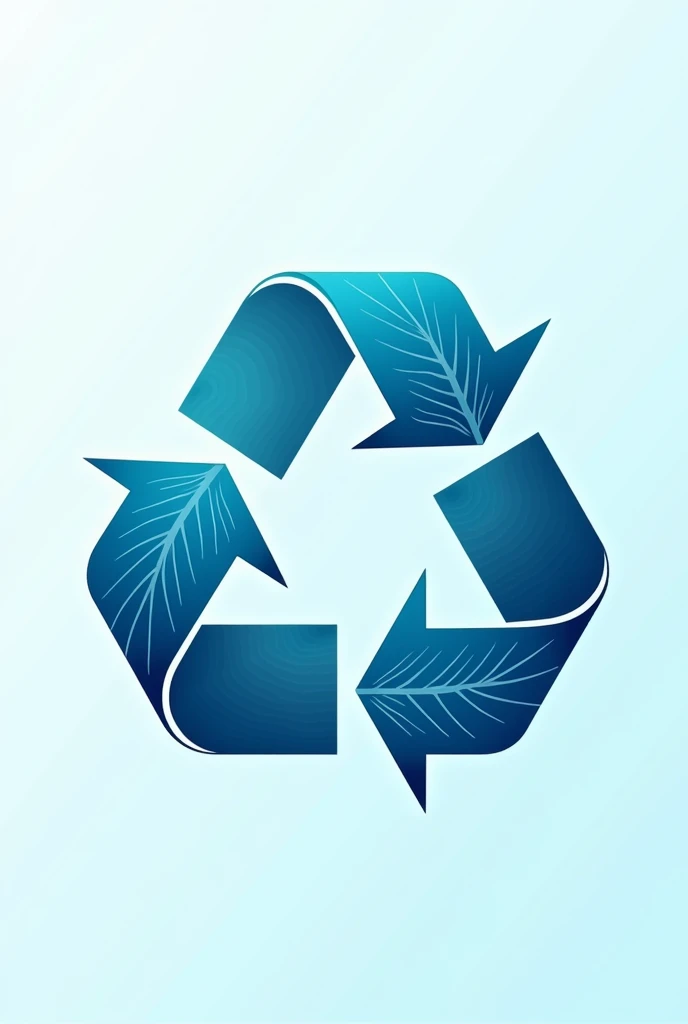 recycling logo with animated blue leaves
