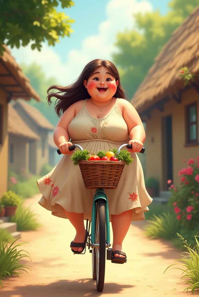 Ek moti ladki cycle par baidy hui