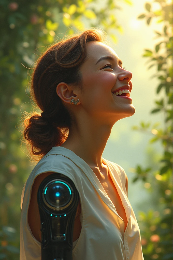 Illustrates happiness prosthesis power in one image