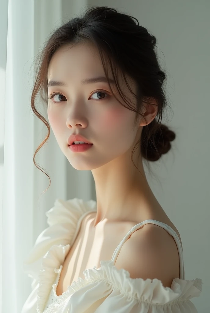 realistic ,Masterpiece, best quality, girl, woman, height, Portrait, photograph_light, {{}}, Ulzzang-6500-v1.1:0.9
