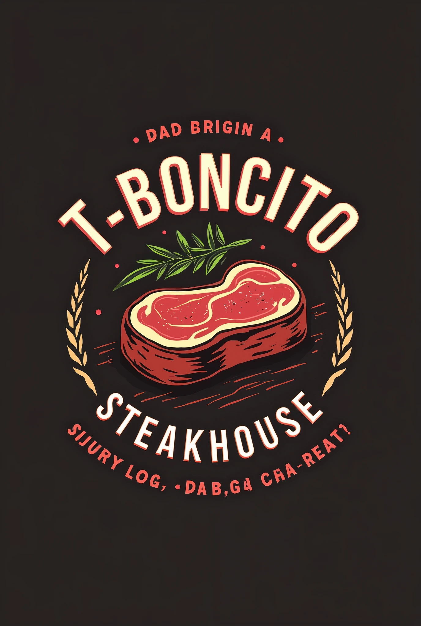make a logo for a steakhouse called T-Boncito with the slogan: Did someone say Meat??