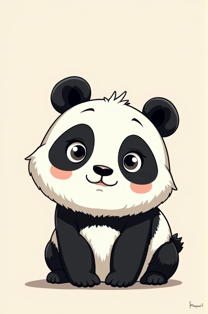 Panda with drawing style for profil picture looking at the camera