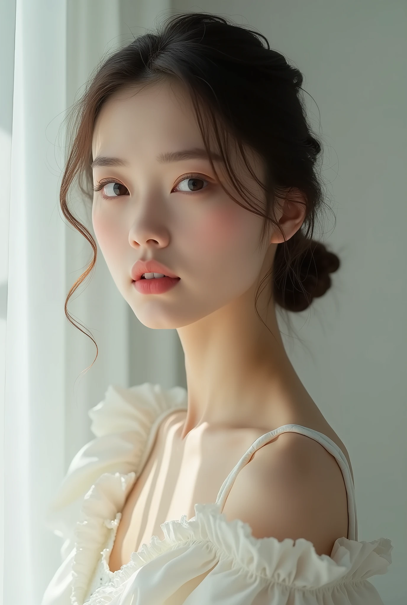 realistic ,Masterpiece, best quality, girl, woman, height, Portrait, photograph_light, {{}}, Ulzzang-6500-v1.1:0.9