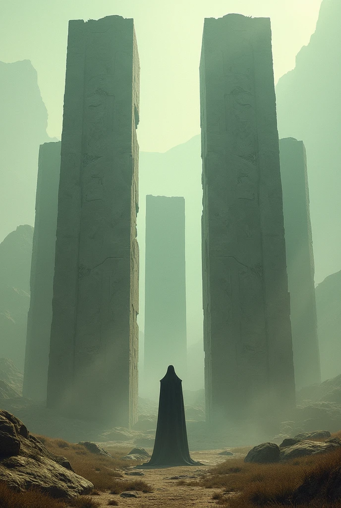 alien building Stonehenge, in Ultra realistic style.