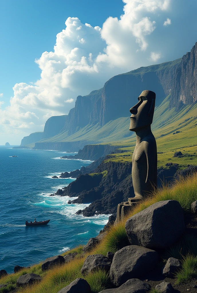 Easter Island seen from the sea