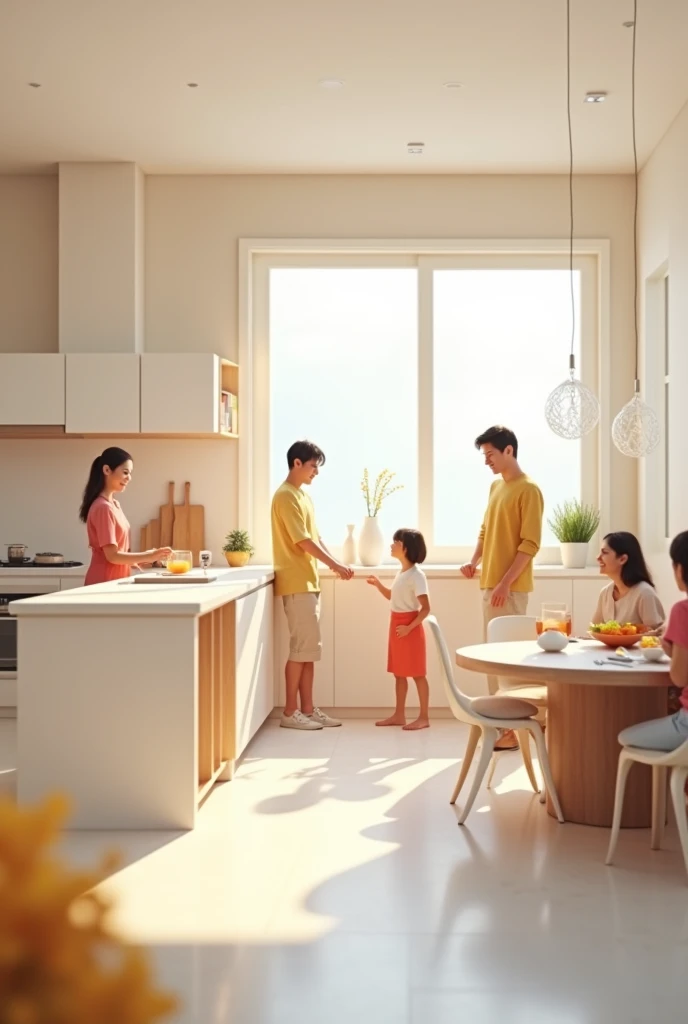 prompt:%20%22 Personas%20enjoying%20de%20Un%20interior%20minimalista%3A%20Una%20familia%20sonriente%20en%20la%20 areas,%20 sitting%20en%20Un%20sof%C3%A1%20moderno;%20Una%20 pairs%20cooking%20en%20Una%20cocina%20minimalista%20con%20muebles%20blancos%20y%20countertops%20de%20madera%20clara;%20 friends%20chatting%20en%20Un%20comedor%20con%20Una%20mesa%20de%20dise%C3%B1o%20 simple%20y%20 bridges%20 elegant.%20 environment%20c%C3%A1lido%20y%20relajado.%22