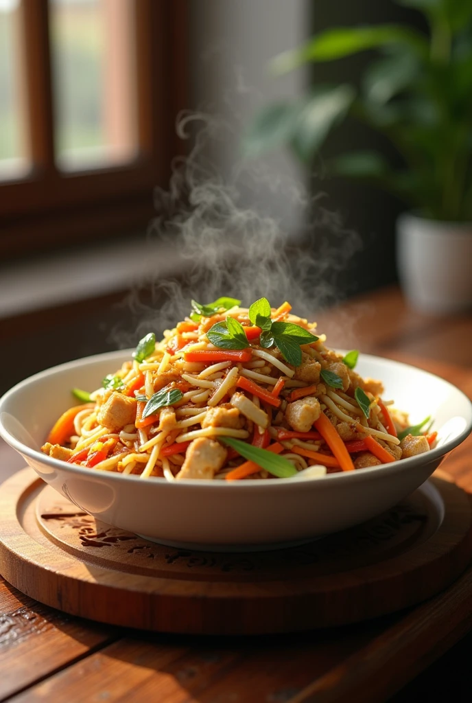 (photorealism:1.2), chop suey on the table 