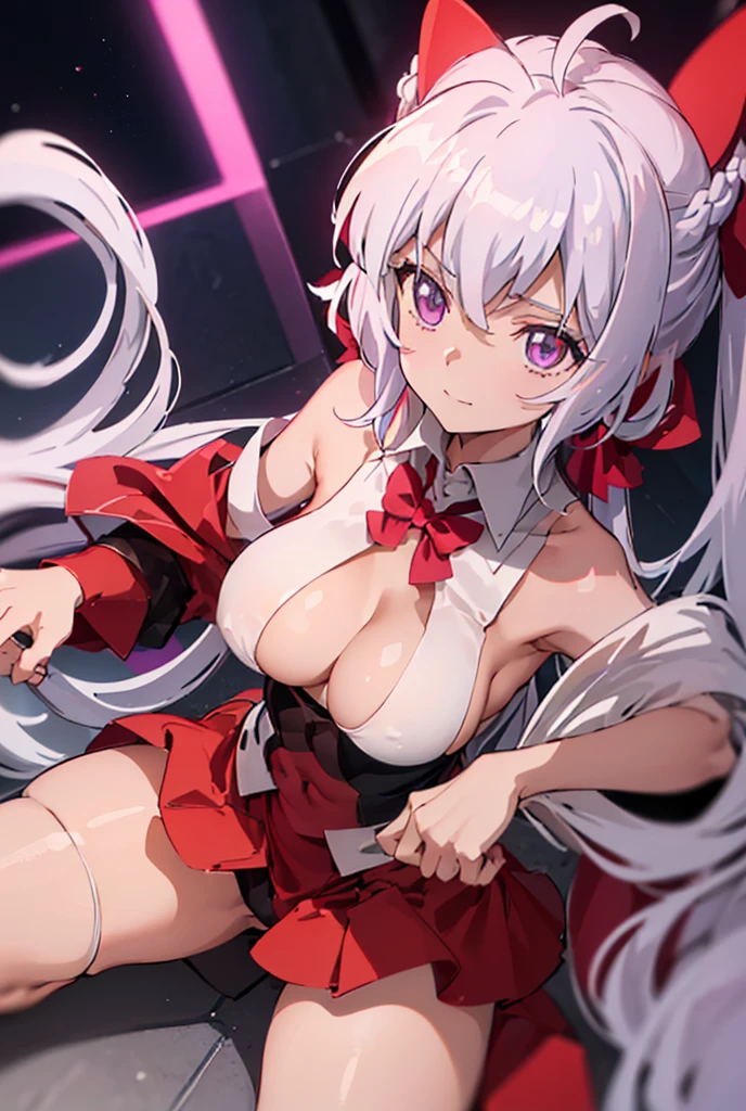 ((masterpiece)), ((Best quality)), (high resolution), (illustration), (an extremely delicate and beautiful), (ultra detailed beautiful face and eyes), nsfw, 1girl, leaning forward, YukineChris, long hair, purple eyes, twintails, low twintails, ahoge, large breasts, fishnet pantyhose, red a bow tie, volumetric lightning, detailed skin texture, detailed, volumetric shadow, anime screencap,Highest quality, Sorceress, ancient babylonian nobility, ((tan skin:1.2)), (brown skin color),Long hair, twin braids, hair ornament, wine colored hair, smile, Below average size breasts, bare shoulders, (underboob:0 Raise your legs vertically、Ready your gun?、腕を前方に伸ばして谷間強調
M字Leg spread、between legs、Groin、Tentacles entangled、Leg spread、Spread your legs 8K, masterpiece, Best_quality, high_resolution, ultra_details, detailed, 1girl, 独奏, looking_at_viewer, upper_body, indoors, braid, blurry, bangs, white_hair, blurry_background, collared_shirt, church, hair_ribbon, hair_between_eyes, sidelocks, depth_of_field, light_particles, window, french_braid, Alphonse Mucha Style, sharp focus, perfect hands, perfect face, perfect eyes, perfect light, dynamic light, natural light, Masterpiece, Best quality, red dress、Yukine Chris、Symphogear