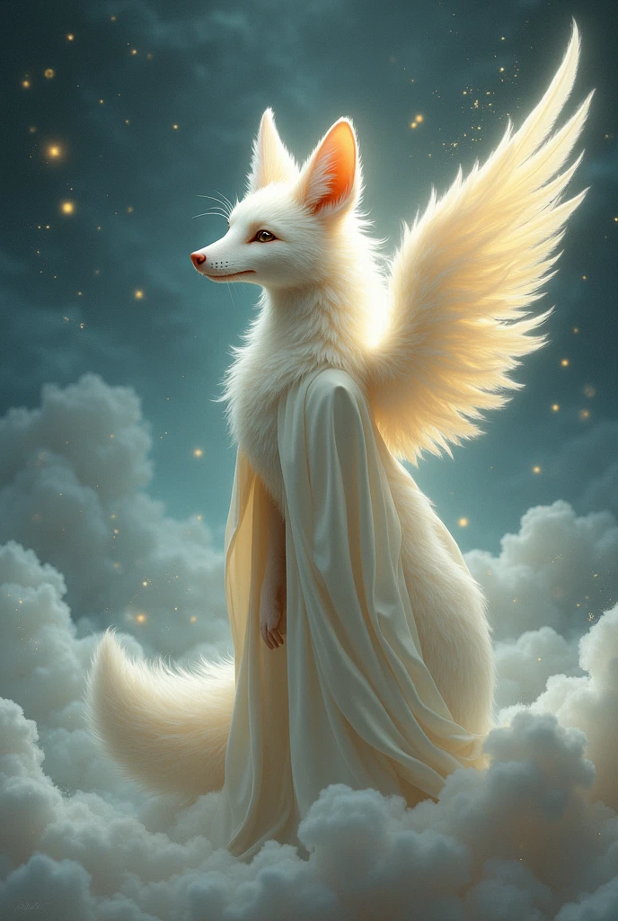 An angel fox in long clothes