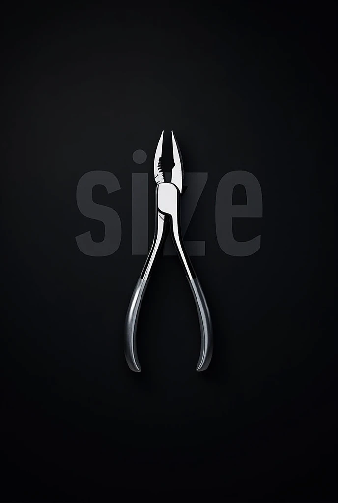 cuticle nippers, with dark background written "size"