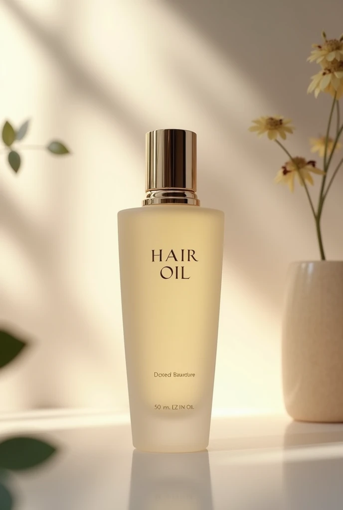 Hair oil bottle that looks expensive