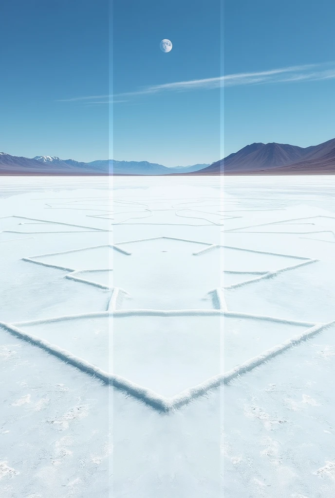Make a triptych of the Uyuni salt flat 