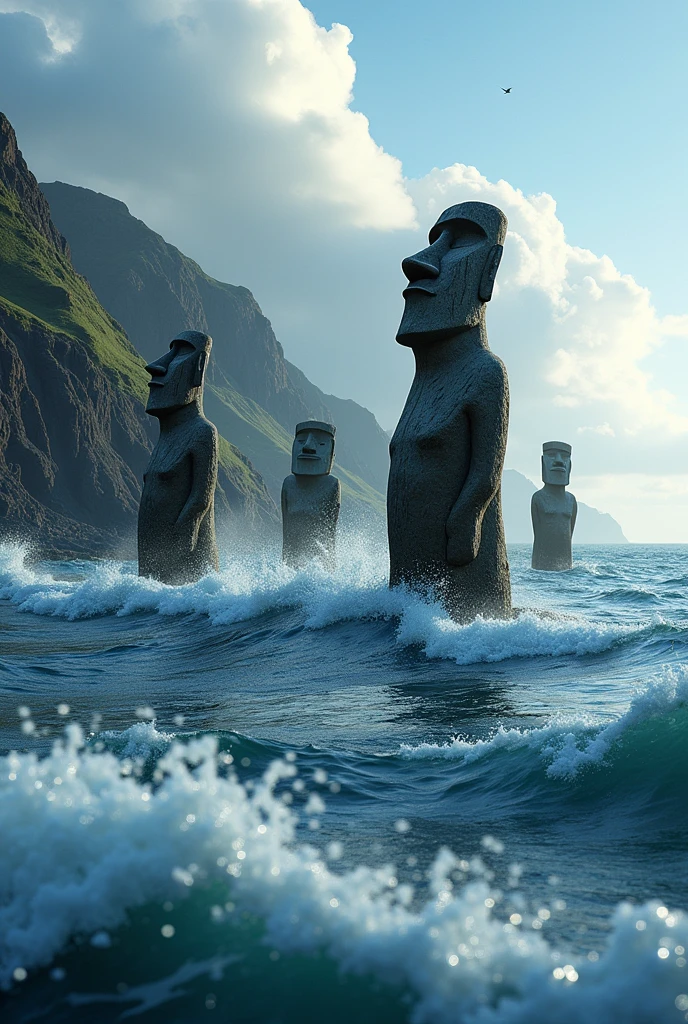 Easter Island seen from the ocean