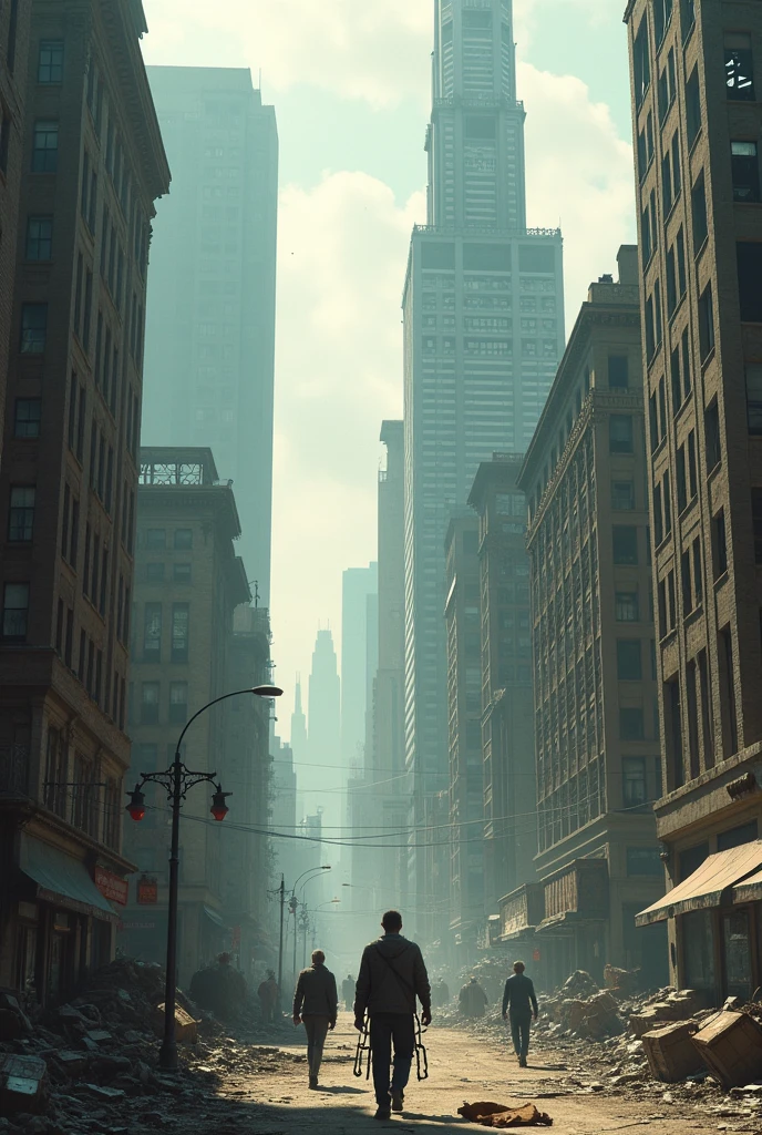 a devastated barren San Francisco futuristic city 