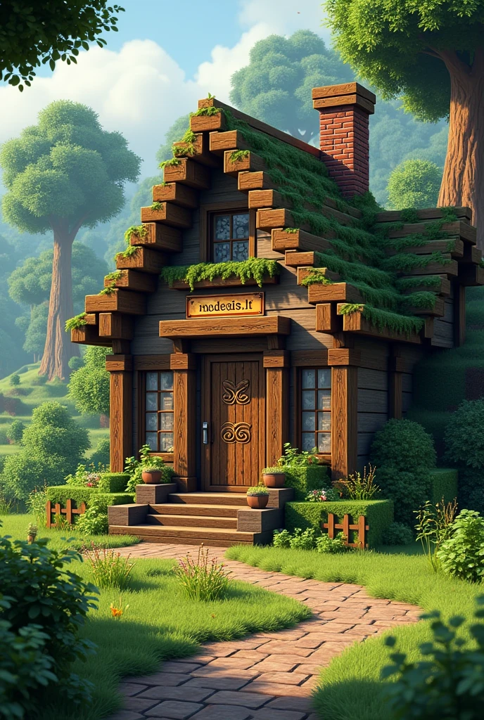 Minecraft old beautiful house. The inscription McBegedis.lt