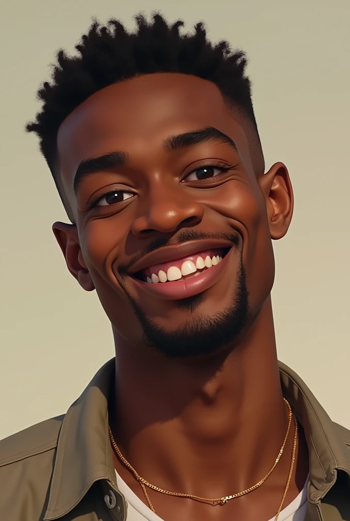 Create a sweet little black guy with a naughty goatee