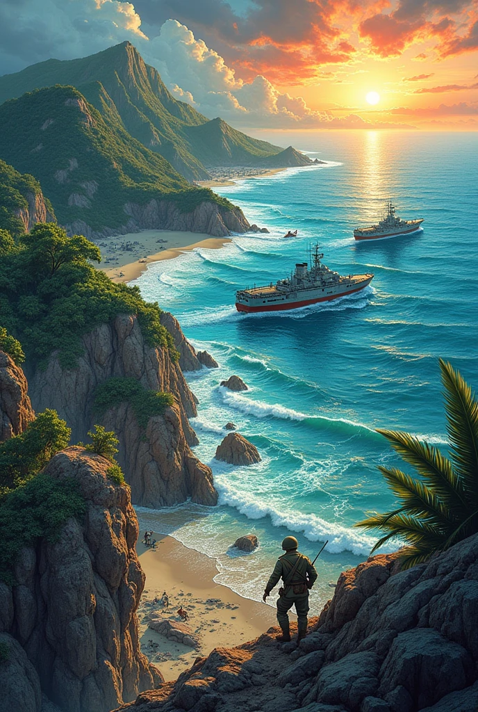 Create a comic that explains the Pacific War