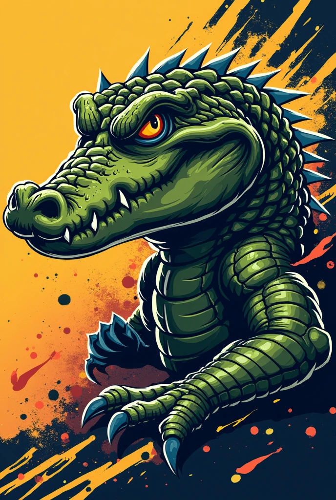 Sports T-shirt with alligator design