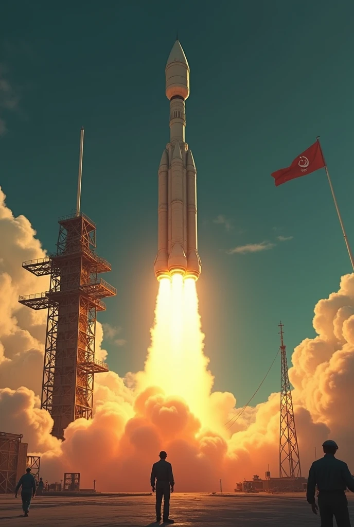 Create an animation of Laika the dog&#39;s ship taking off 