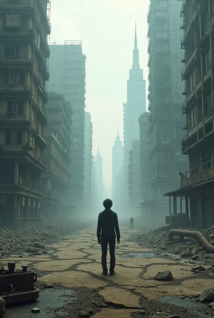 a devastated barren Tokyo futuristic city 