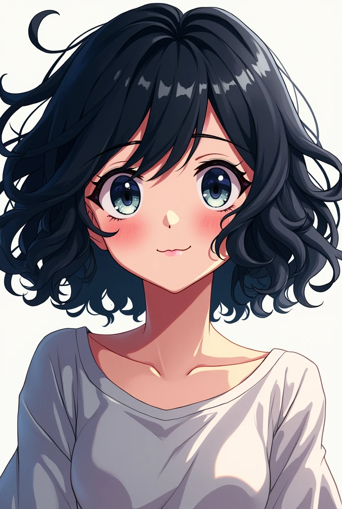 bnha girl - white, 16 years, curly black hair,