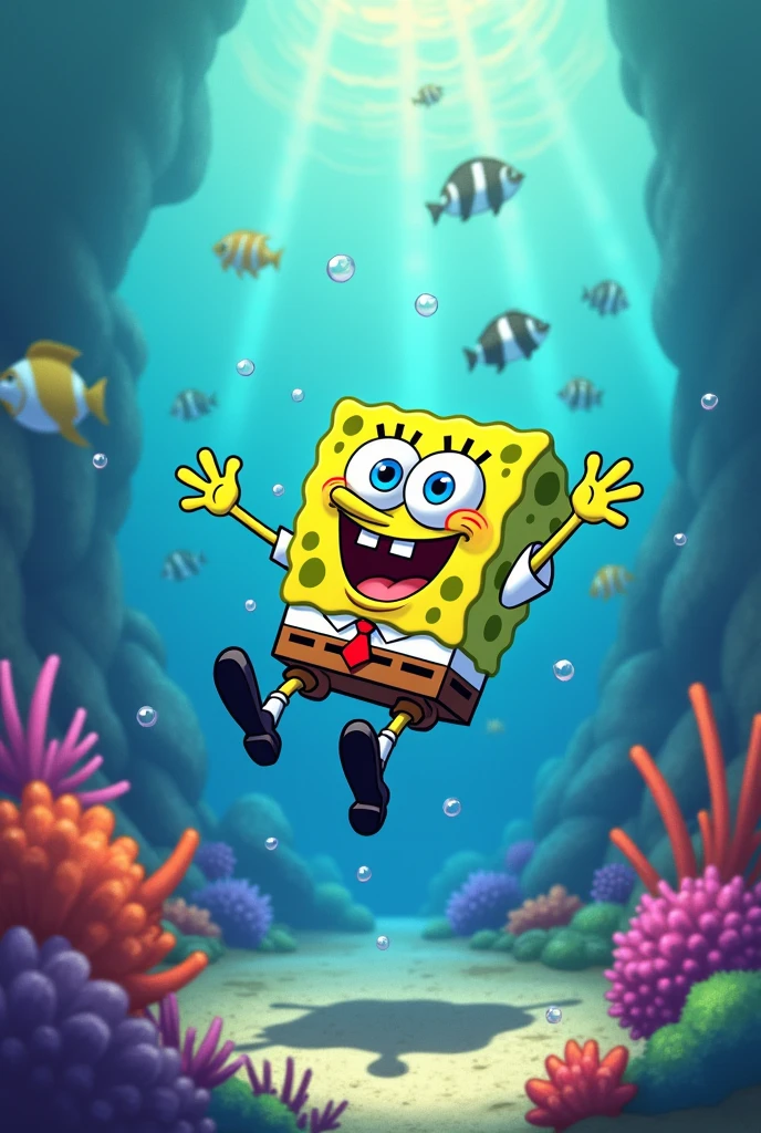spongebob falling 
