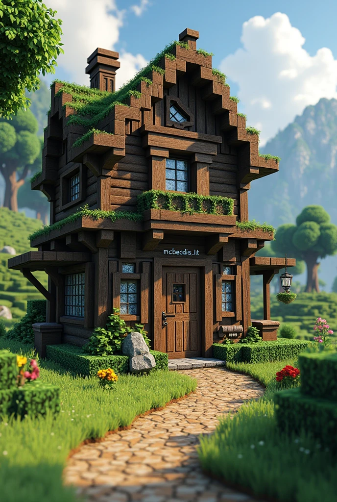 Minecraft old beautiful house. The inscription McBegedis.lt
