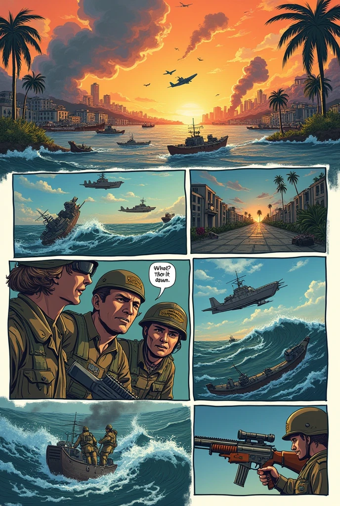 Create a comic that explains the Pacific War