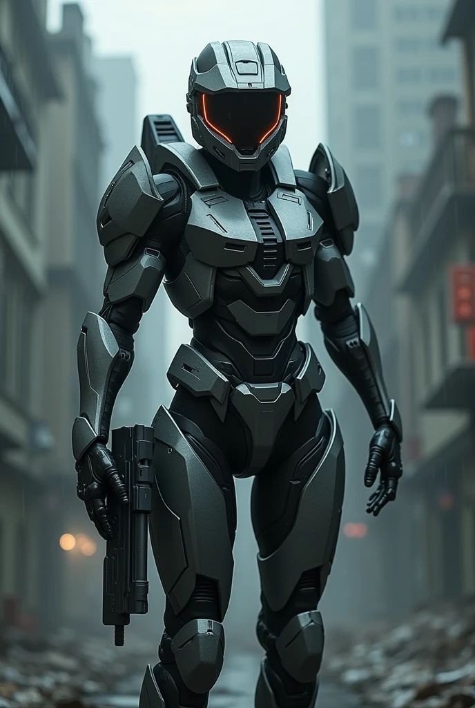 (photorealism:1.2), @Dawnwesker6896 as supervillain wearing hi-tech mecha suit, HALO REACH mjolnir armor suit style, detailed armor, tactical pose, holding HALO rifle, close up, portrait, dynamic pose, foggy background, heavy rainy abandoned city,
(realistic:1.2), masterpiece, dark souls style.