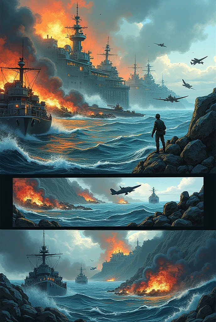 Create a comic that explains the Pacific War