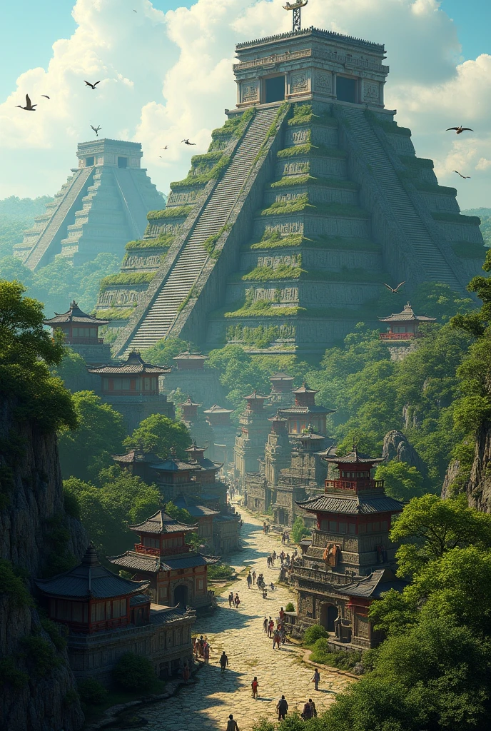 An ancient Japanese and Mayan city combined into one
