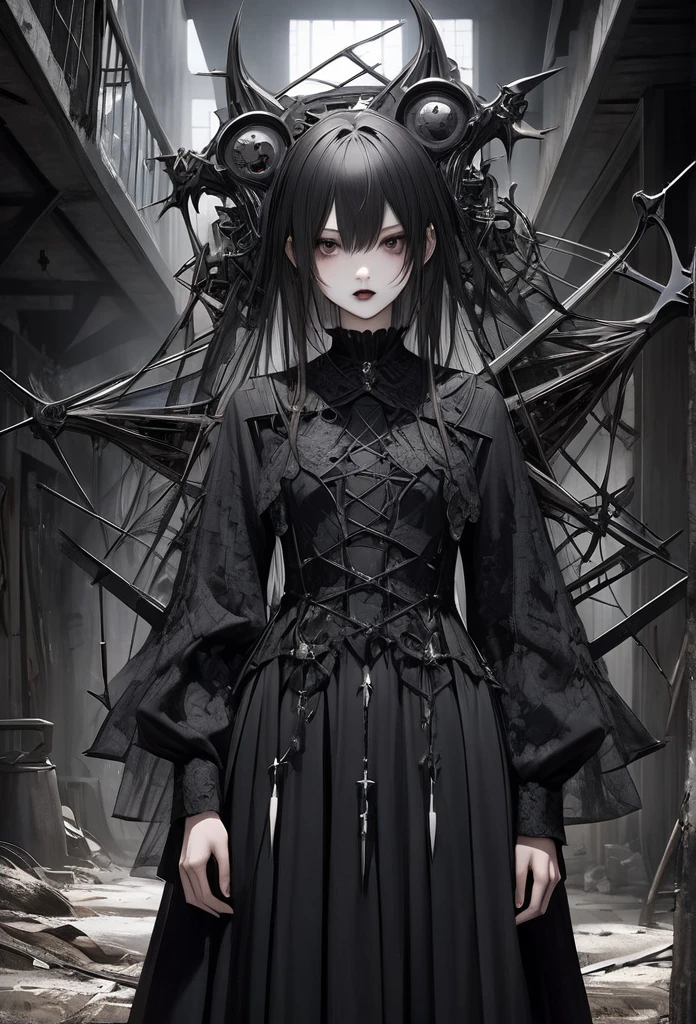Imagine a dreamlike scene set in an outback garage where a young man holds an AI-powered weapon. Inspired by James Gurney and Nicola Samori's Surrealist art styles, create a mysterious, provocative, and symbolically complex composition. Combine Gothic beauty with intricate details, ensuring the highest quality and artistry.