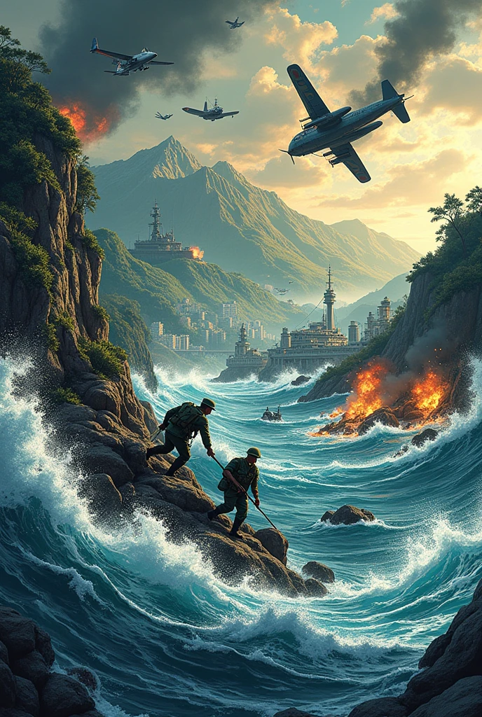 Create a comic that explains the Pacific War