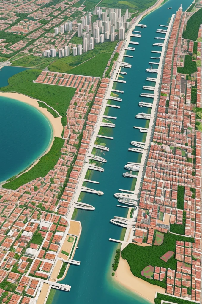 mapa do jogo, View in 3rd person, mapa da cidade, com apartamento, with buildings, com escola, alta qualidade, Next Sea, ((..3d)), Very detailed, master part