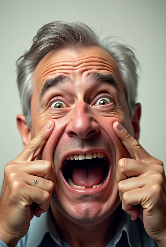 Person pulling his face and looking confused