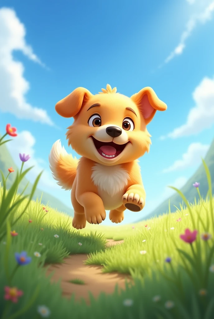 happy dog running