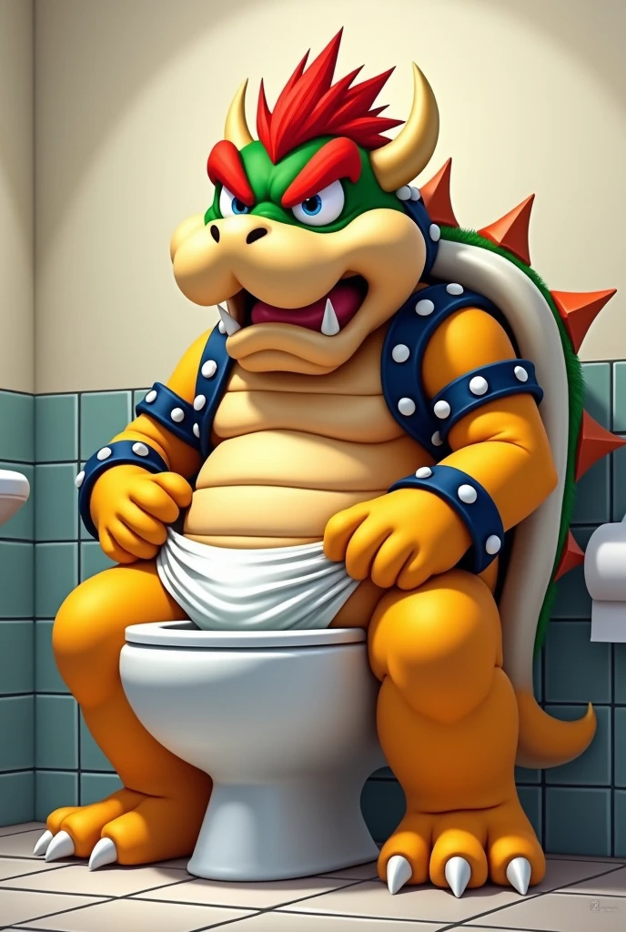Bowser pooping in a diaper
