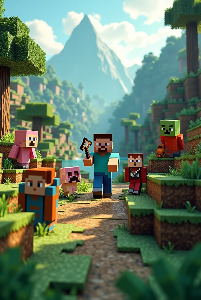 Make a photo with Minecraft Themed With Subcribe For More! Text in Middle