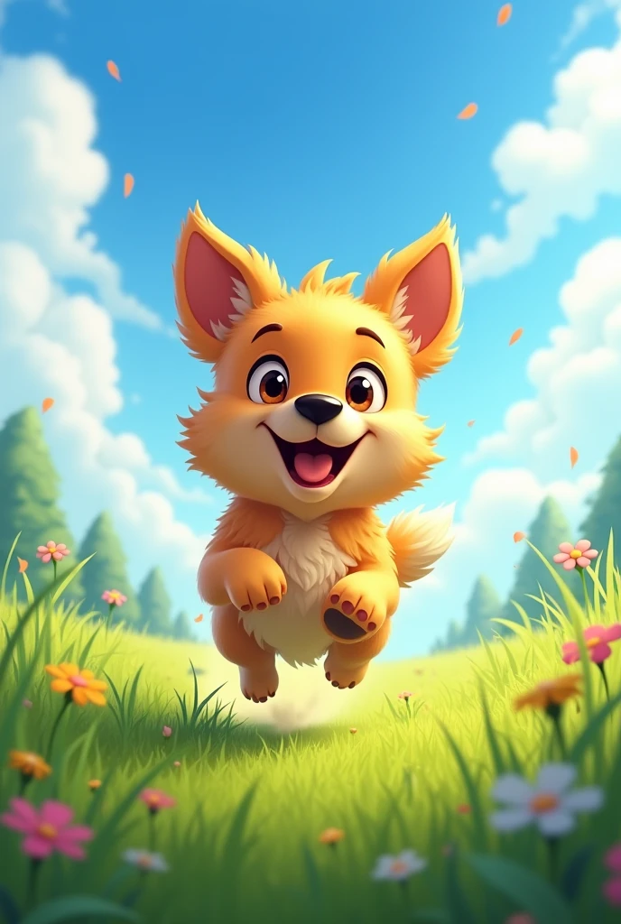 happy dog running 


