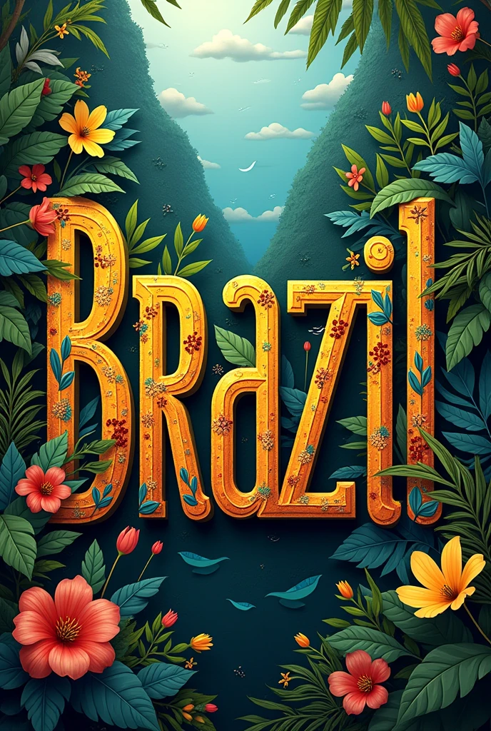 TEXT TYPE IMAGE WITH ARTISTIC TYPOGRAPHY WITH THE WORDS, BRAZIL.