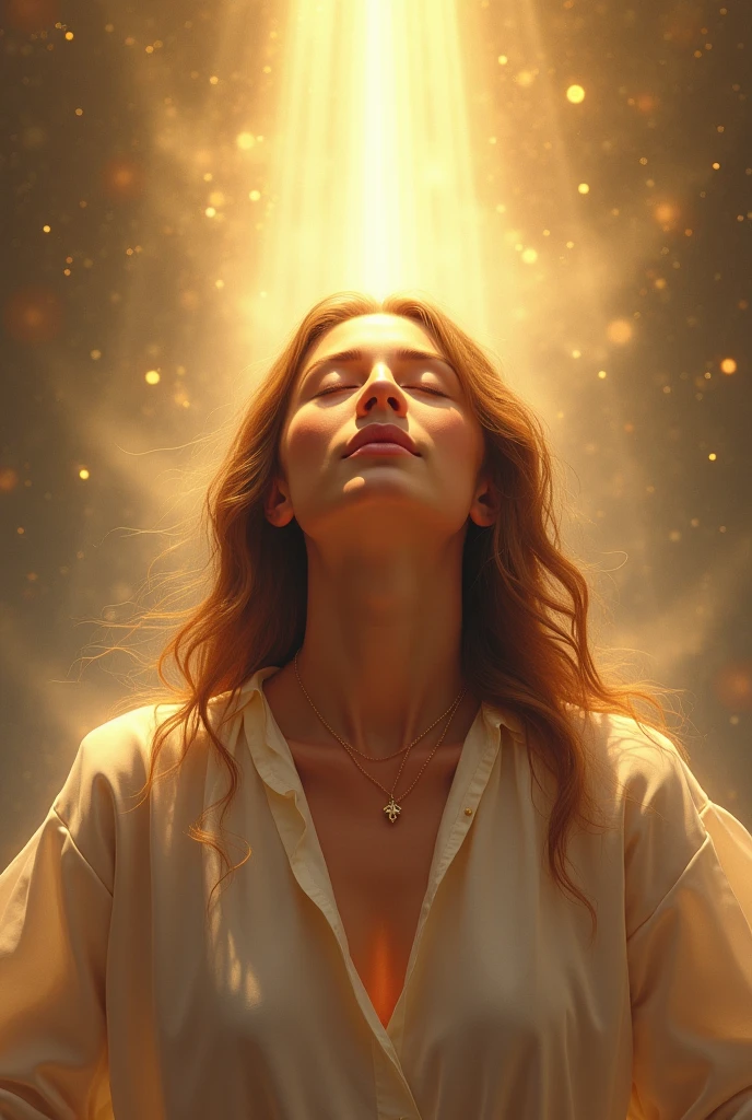 A person being blessed by the Holy Spirit.