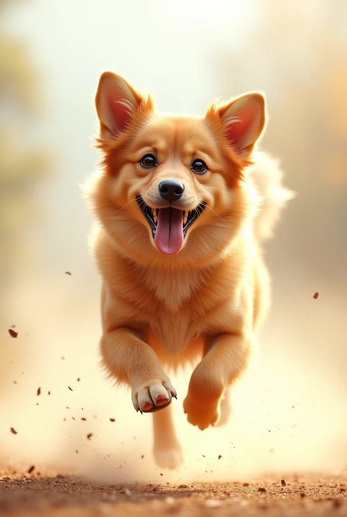 happy dog running transparent background