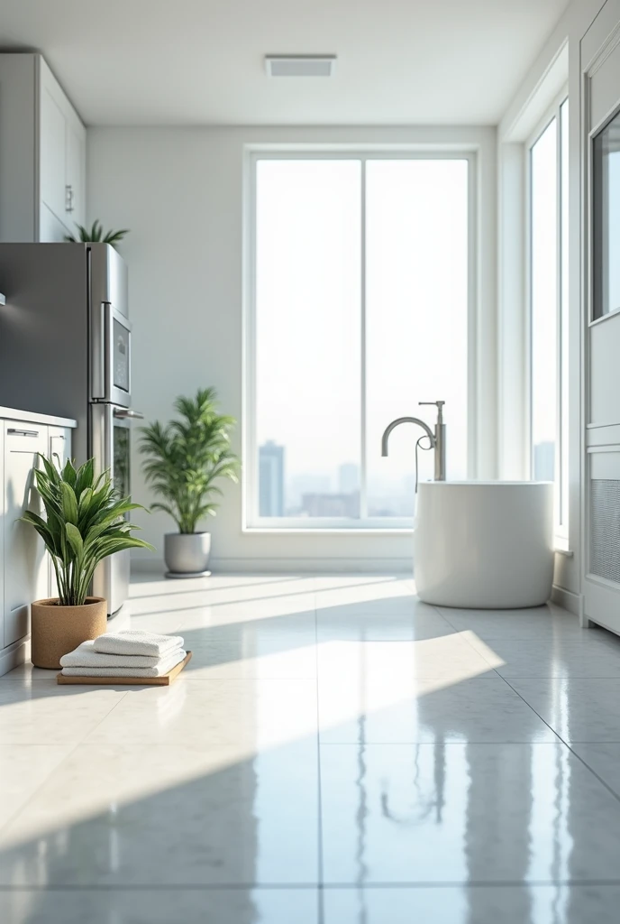 Create an advertising image of clean areas to offer cleaning services