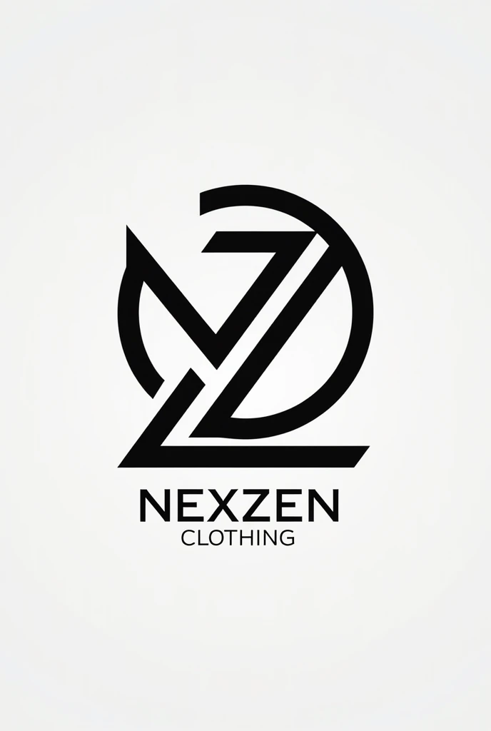CREATE A BRAND LOGO WITH THE NAME "nexzen CLOTHING". THE LOGO IS STYLIZED TEXT WITH THE LETTER "N" ,"Z"AND "z" INTERWINED, FORMING A LARGR ,CIRCULAR DESIGN .THE TEXT "CLOTHING"IS WRITTEN BELOW IN SMALLER ,ITALICIZED LETTER . THE OVERALL DESIGN IS IN A BOLD ,MODERN FONT. Funky logo
