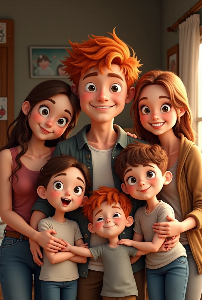 A redhead with his family